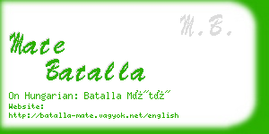 mate batalla business card